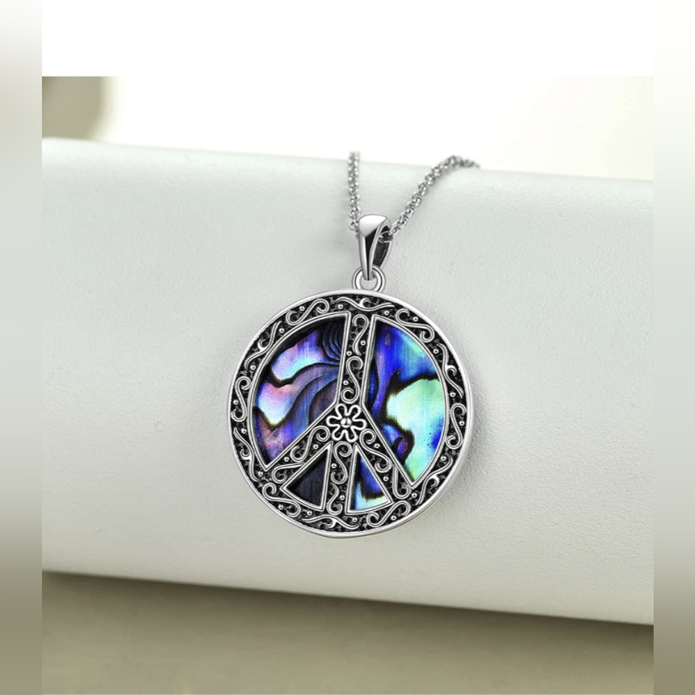 ☮️ Peace Sign Sterling Silver Jewelry Set ☮️